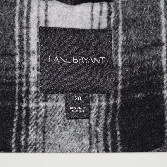 Lane Bryant Double-Breasted Faux-Wool black and gray lined coat 20 - worn once - Picture 4 of 8